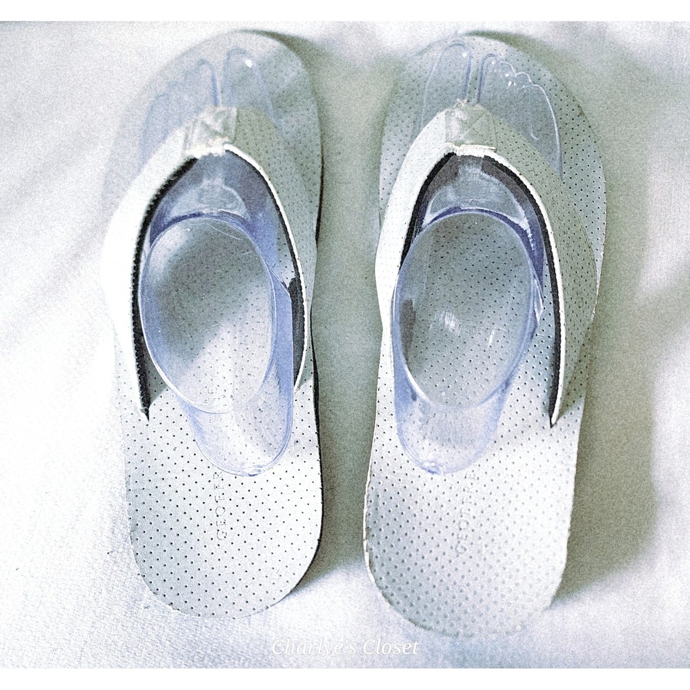 Geoffrey Beene Flip Flop Sandals Mens XL 12-13 White Vegan Beach Casual Lounge - Picture 3 of 11